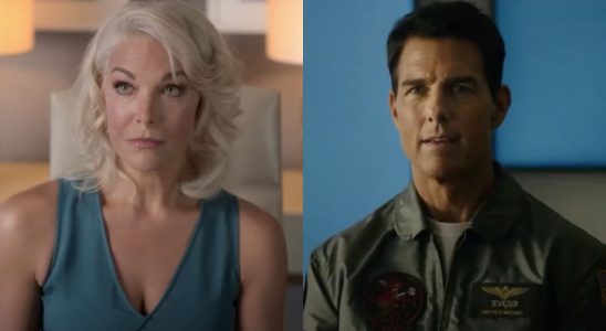 Hannah Waddingham in Ted Lasso, Tom Cruise in Top Gun: Maverick (side by side)