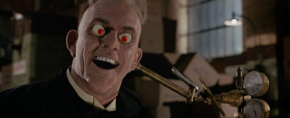 Christopher Lloyd looking demented in his half cartoon form in Who Framed Roger Rabbit?