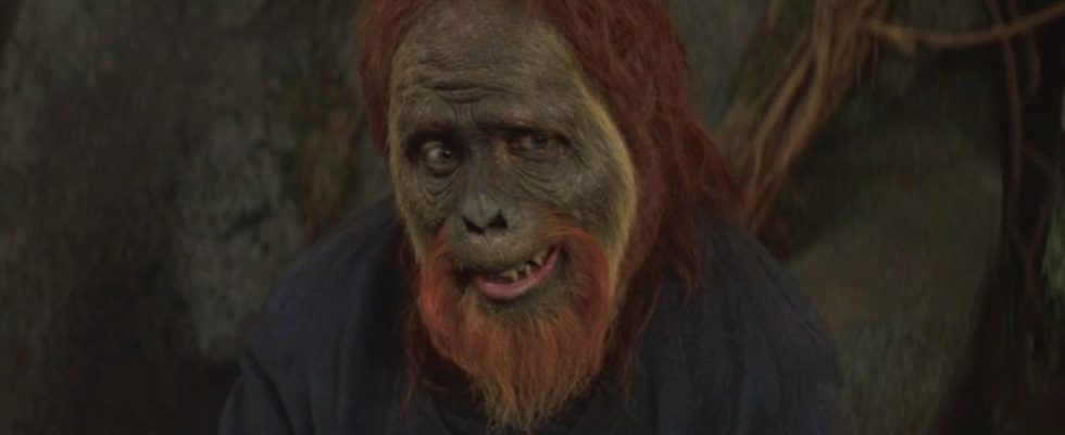 Paul Giamatti looks uncertain while dressed as an ape in Planet of the Apes.