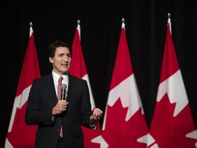 Le premier ministre Justin Trudeau prend la parole lors d'une activité de financement à Vancouver le jeudi 14 décembre 2023.