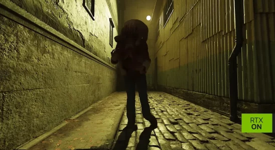Half-Life 2: a headcrab zombie walks towards the player in a narrow alleyway.