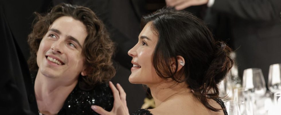 Chalamet and Jenner a the Golden Globes