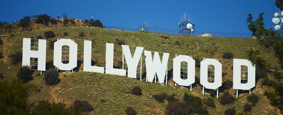 The Hollywood Sign in Los Angeles, California on February 12, 2021.