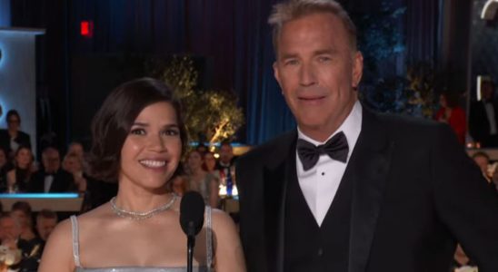 America Ferrera and Kevin Costner at the Golden Globes