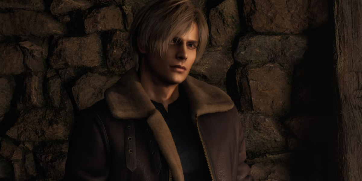 Léon avec le mod classique 2005.  Cette image fait partie d'un article sur les meilleurs mods de remake de Resident Evil 4 (RE4).