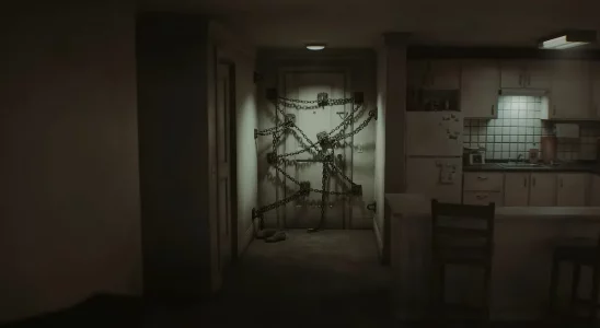 Silent Hill 4: the apartment with the chained up door as rendered in Unreal Engine 5.