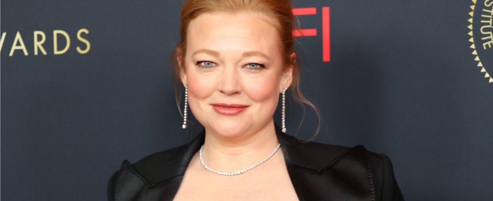 LOS ANGELES, CALIFORNIA - JANUARY 12: Sarah Snook attends the AFI Awards Luncheon at Four Seasons Hotel Los Angeles at Beverly Hills on January 12, 2024 in Los Angeles, California. (Photo by Monica Schipper/Getty Images)