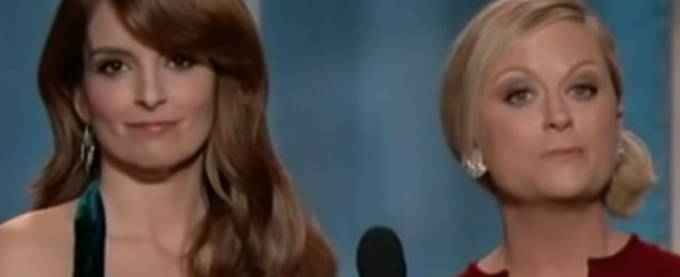 Tina Fey and Amy Poehler hosting the Golden Globes