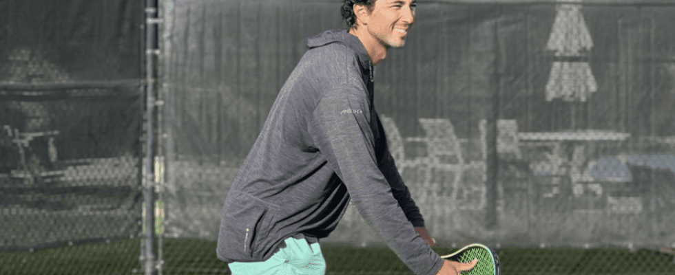 Joey Graziadei of The Bachelor playing Tennis