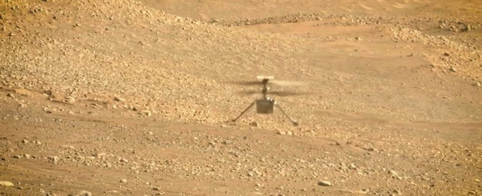 A still from a NASA JPL video celebrating the leacy of the Ingenuity Mars helicopter