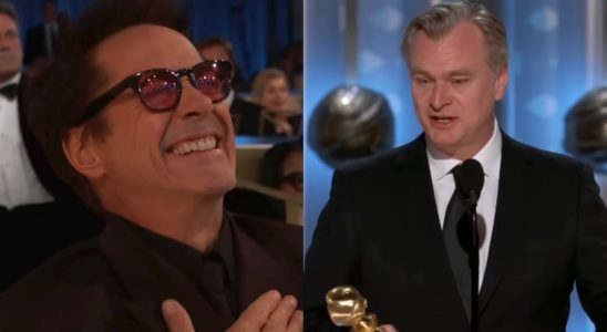 Robert Downey Jr. and Christopher Nolan at 2024 Golden Globes for Oppenheimer