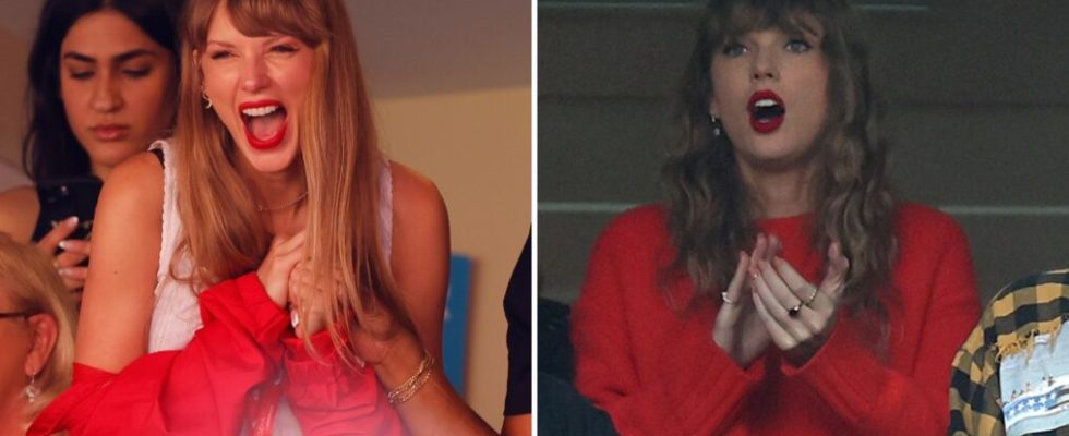 Taylor Swift cheers for Travis Kelce during football games