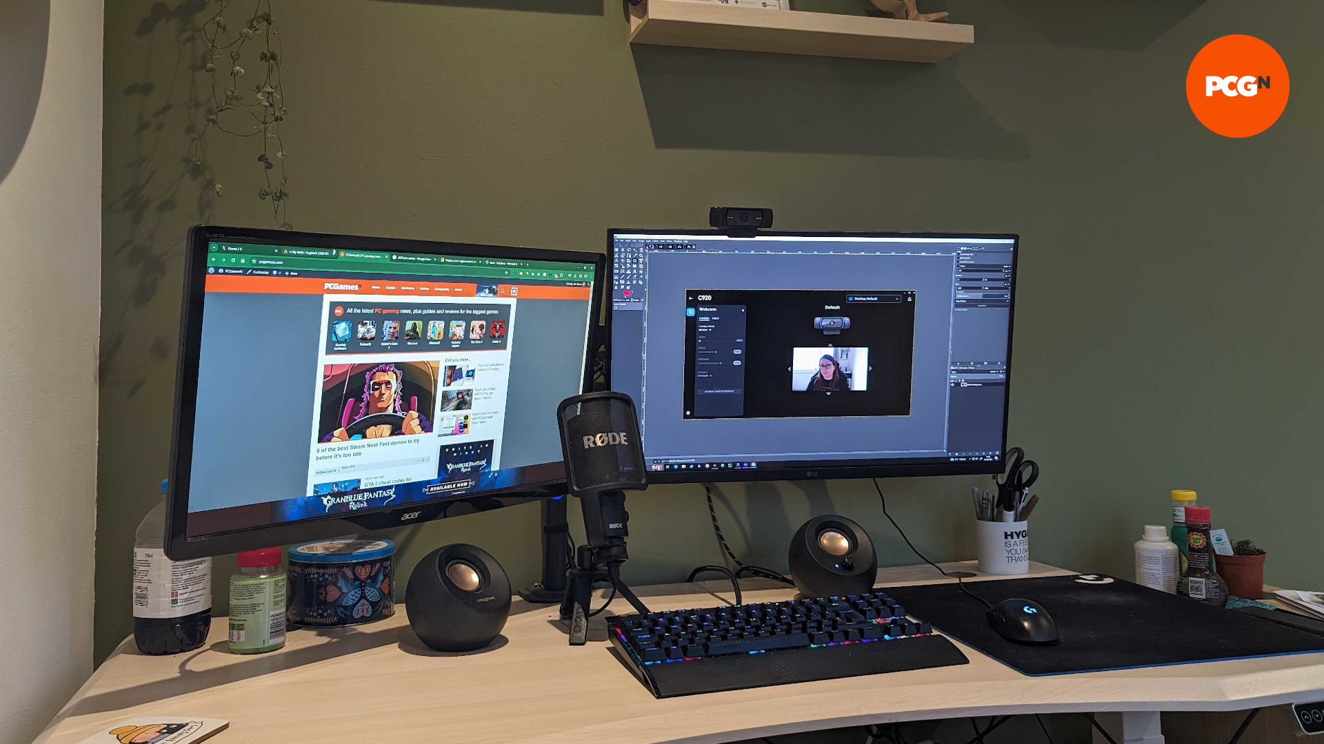 La webcam Logitech C920 HD Pro sur une configuration de bureau de jeu