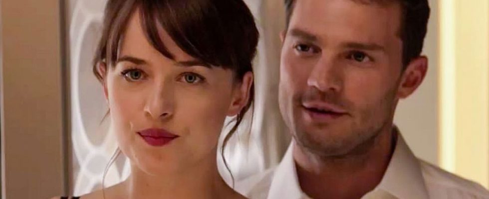 Christian Grey and Anastasia Steele date in Fifty Shades Darker