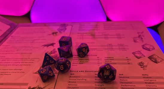 A set of D&D dice on a Dungeon Master