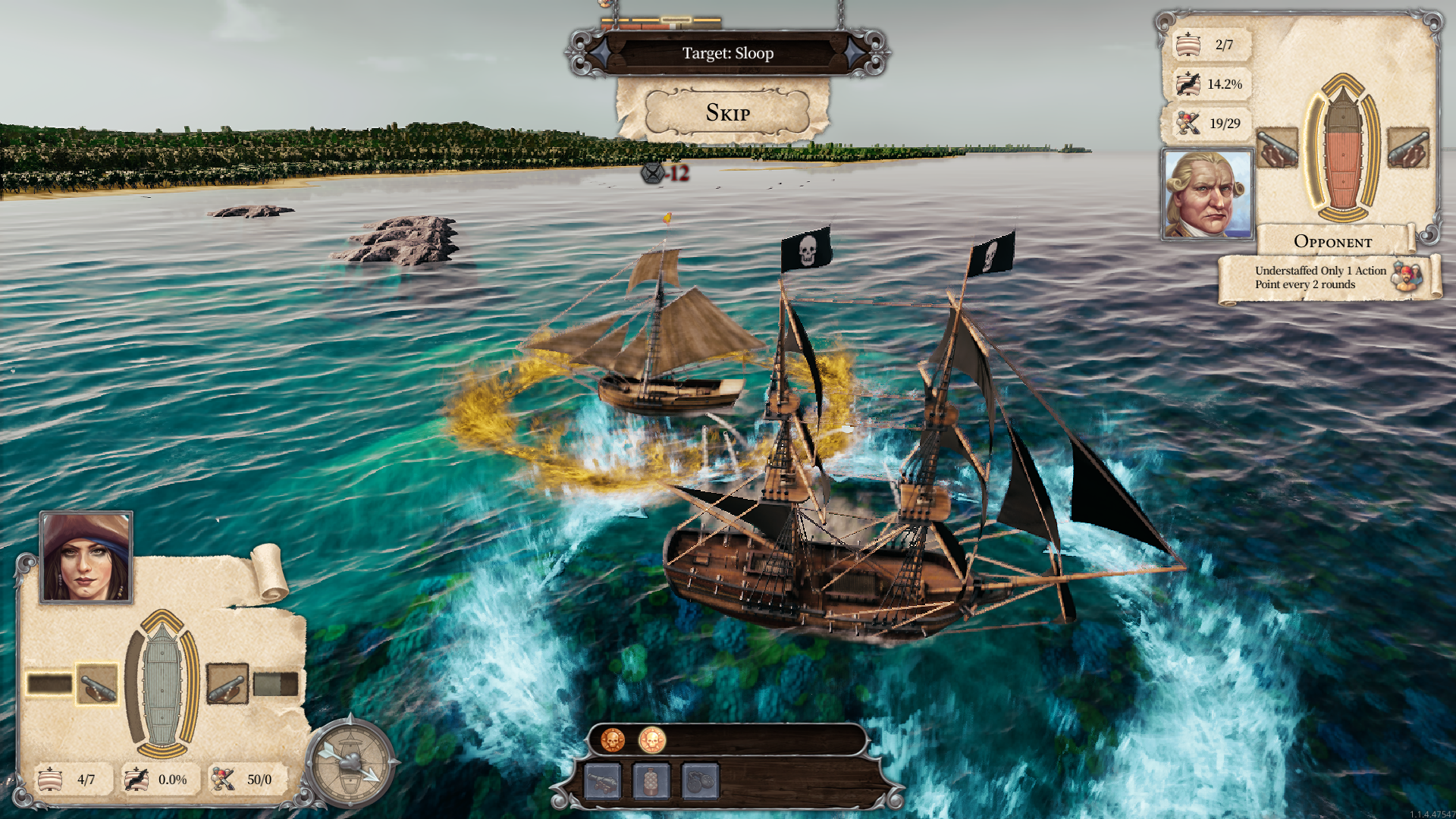 Deux navires combattant à Tortuga - A Pirate's Tale.
