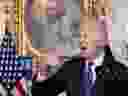 Le président américain Joe Biden prononce un discours dans la salle de réception diplomatique de la Maison Blanche le 8 février 2024 à Washington, DC.  Biden a abordé le rapport du conseiller spécial sur sa gestion des documents classifiés et l'état de la guerre à Gaza.  (Photo de Nathan Howard/Getty Images)