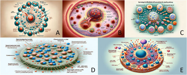 La figure 3 est censée montrer la régulation des propriétés biologiques des cellules souches spermatogoniales par la voie de signalisation JAK/STAT.