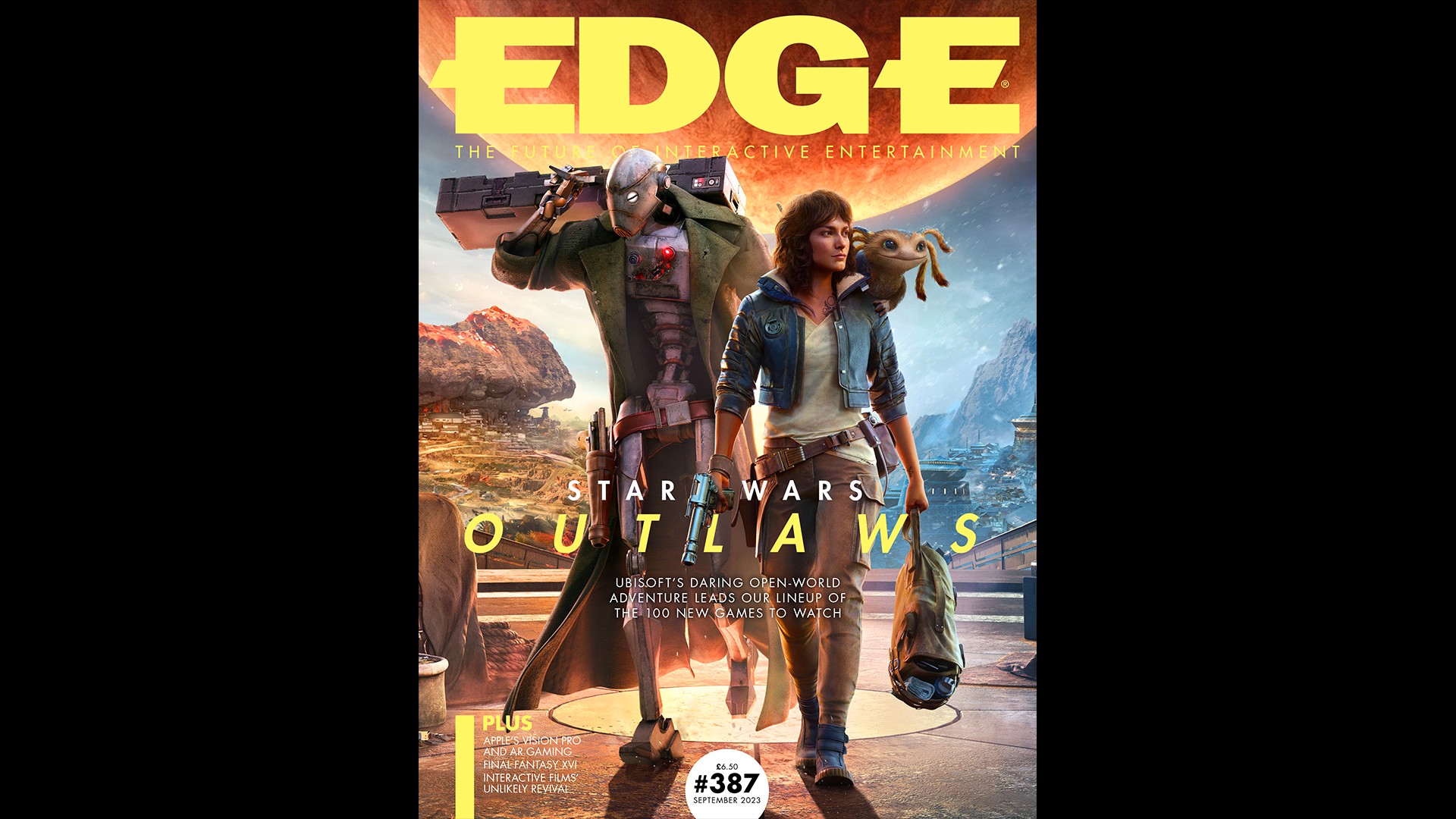 La dernière couverture d'Edge, qui présente Star Wars : Outlaws
