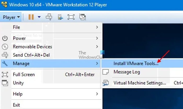 Installer les outils VMware