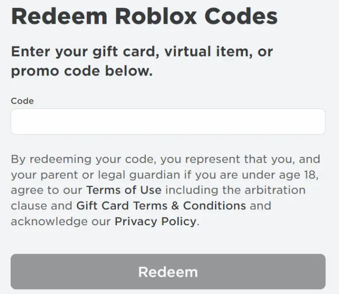 Utiliser les codes Roblox
