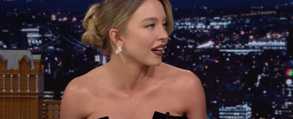 Sydney Sweeney appearing on The Tonight Show to promote Immaculate.