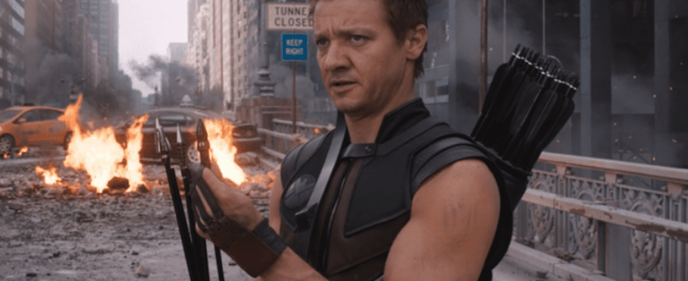 Jeremy Renner as Hawkeye in Avengers 2012