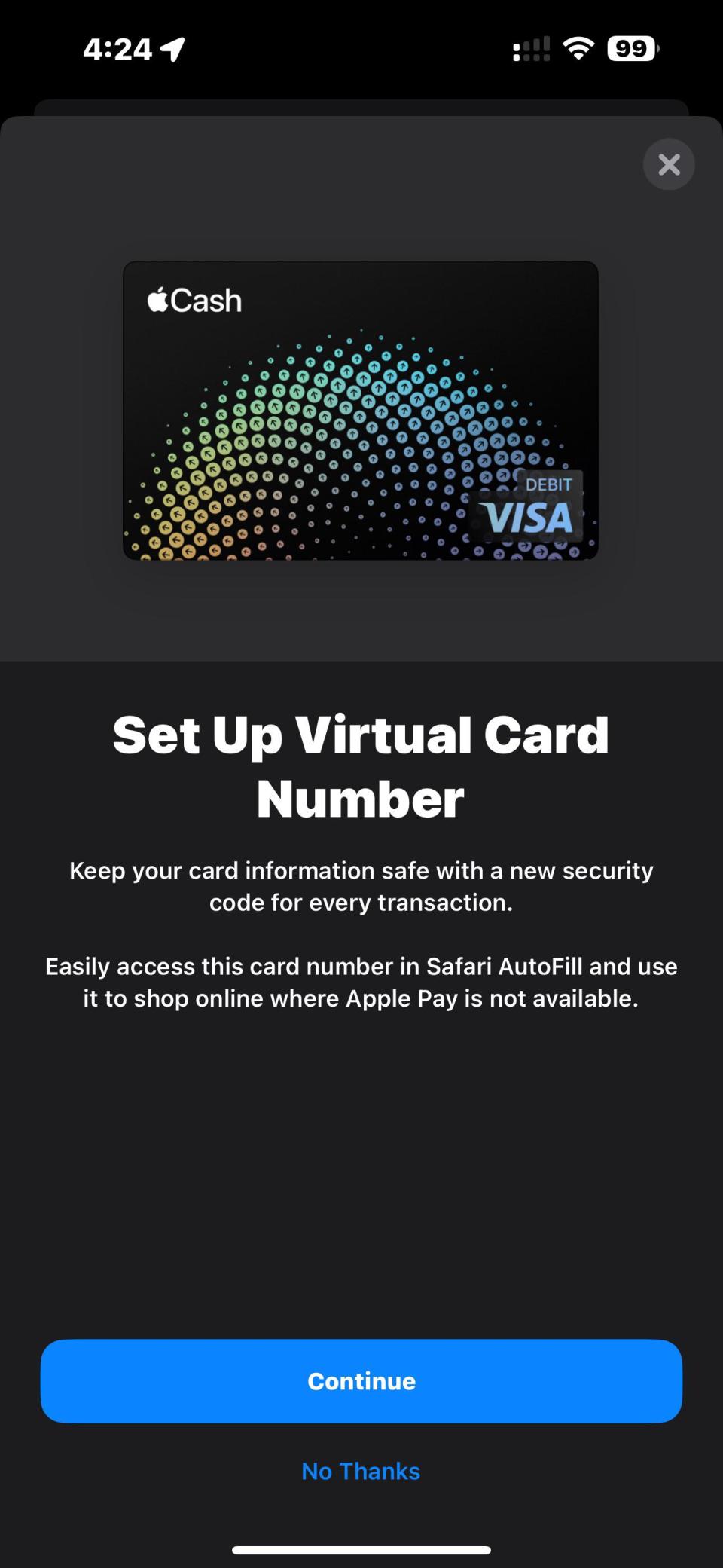 La mise à jour Apple Cash ajoute un « numéro de carte virtuelle » pour les achats en ligne