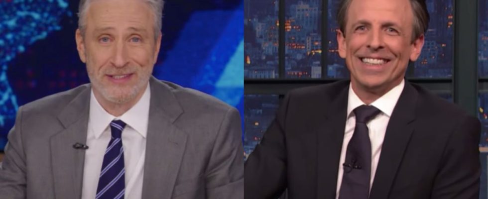 Jon Stewart on The Daily Show/ Seth Meyers on Late Night with Seth Meyers
