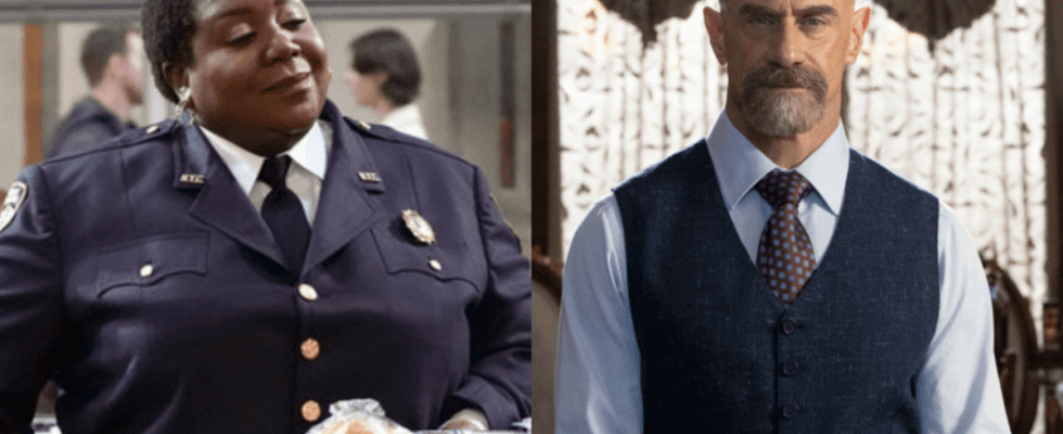 Lacretta as Gurgs on Night Court and Christopher Meloni as Stabler on Law & Order: Organized Crime