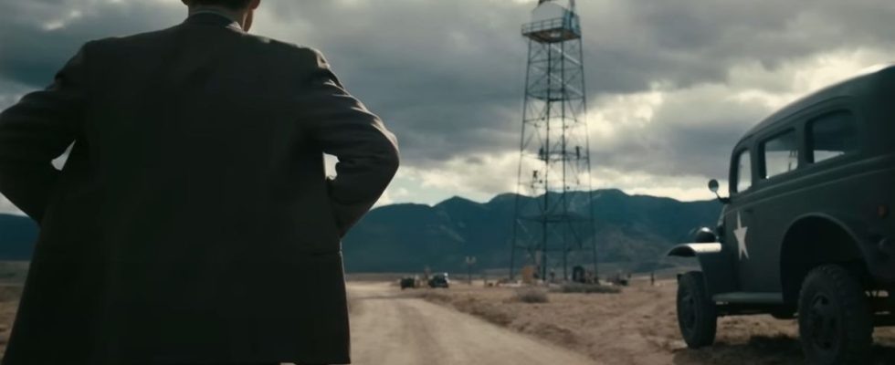 Cillian Murphy staring off into the distance in Oppenheimer
