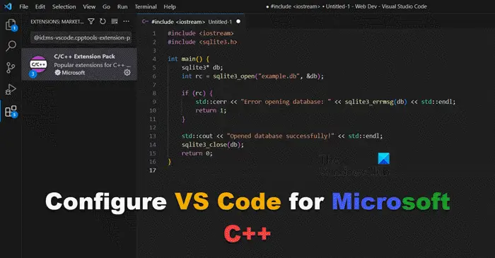 configurer VS Code pour Microsoft C++