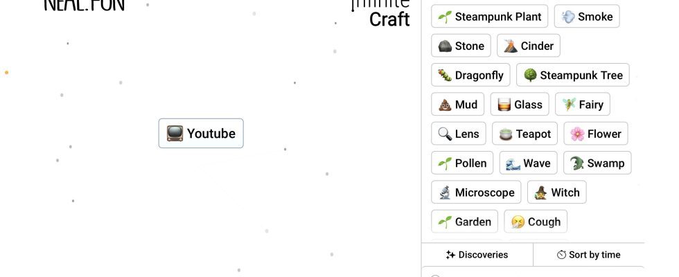YouTube in Infinite Craft.