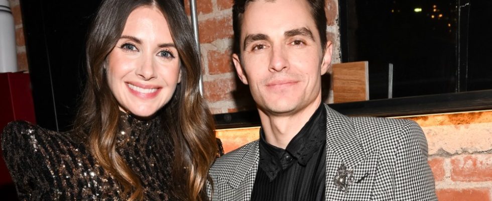 Alison Brie and Dave Franco at the premiere of "Somebody I Used To Know" held at The Culver Theater on February 1, 2023 in Culver City, California.