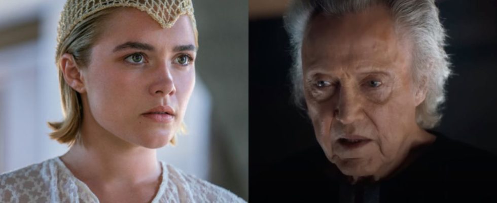 Florence Pugh and Christopher Walken in Dune Part 2 (side by side)