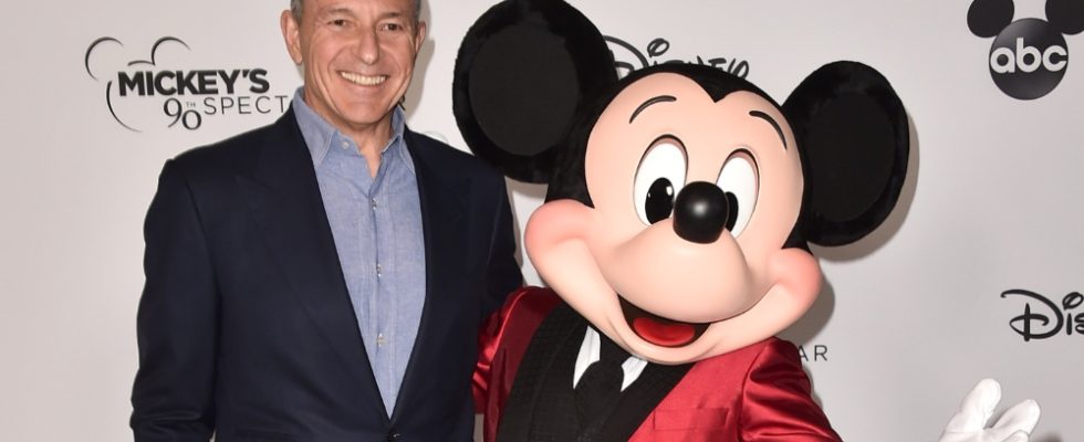 Bob Iger and Mickey Mouse attend Mickey's 90th Spectacular at The Shrine Auditorium on October 6, 2018 in Los Angeles, California
