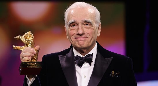 BERLIN, GERMANY - FEBRUARY 20: Martin Scorsese accepts the Honorary Golden Bear on stage at the Honorary Golden Bear Award Ceremony for Martin Scorsese during the 74th Berlinale International Film Festival Berlin at Berlinale Palast on February 20, 2024 in Berlin, Germany. (Photo by Andreas Rentz/Getty Images)