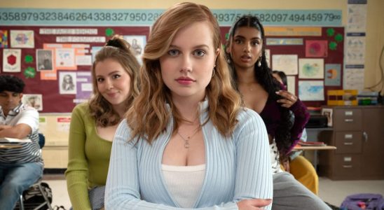 Angourie Rice plays Cady Heron, Bebe Wood plays Gretchen Wieners and Avantika plays Karen Shetty in Mean Girls from Paramount Pictures. Photo: Jojo Whilden/Paramount © 2023 Paramount Pictures.