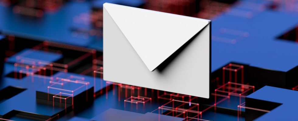 3d image of an email icon in space