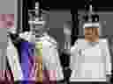 DOSSIER – Le roi Charles III de Grande-Bretagne et la reine Camilla saluent la foule depuis le balcon du palais de Buckingham après la cérémonie de couronnement à Londres, le 6 mai 2023. Camilla a rompu son silence sur le cancer non divulgué de Charles, affirmant que, dans les circonstances, il est se porte extrêmement bien.