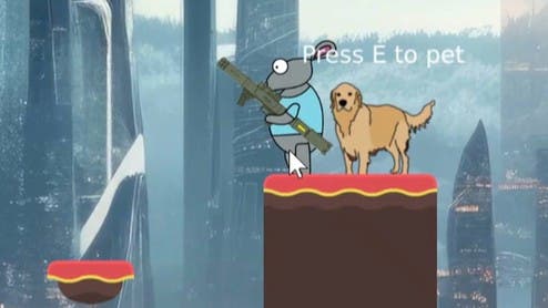 Capture d'écran de Monster Sniper Saison 3 montrant un chien avec une invite d'animal de compagnie