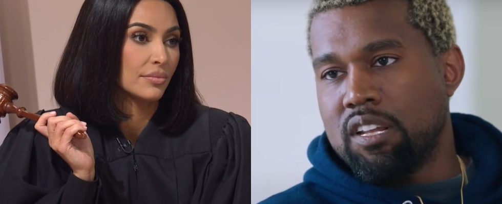 screenshots of Kim Kardashian and Kanye West