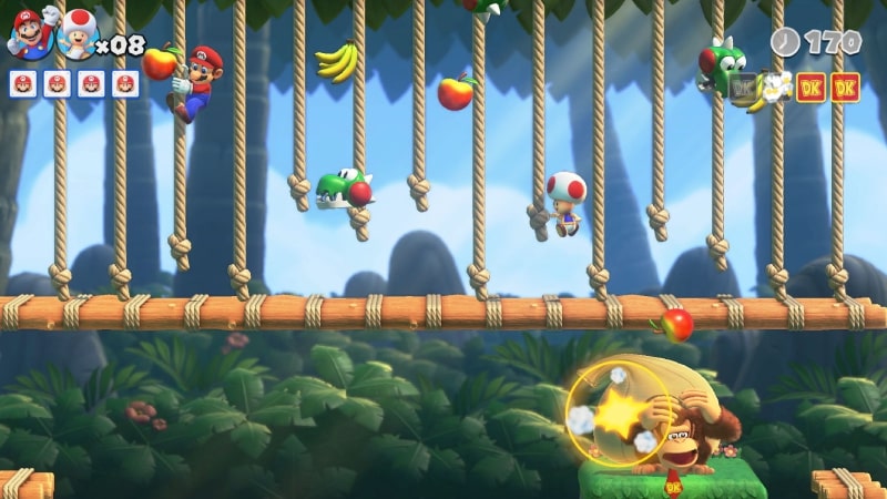 Mario contre Donkey Kong dans de nombreux mondes