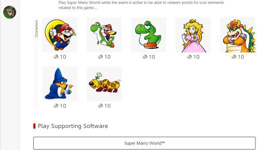 New Horizons, icônes Super Mario World pour jouer aux jeux
