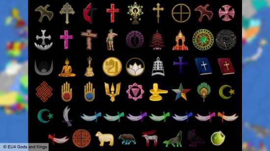 Europa Universalis 4 mod Gods and Kings - Un ensemble d'iconographie religieuse créé pour la refonte totale de la conversion de l'histoire alternative.