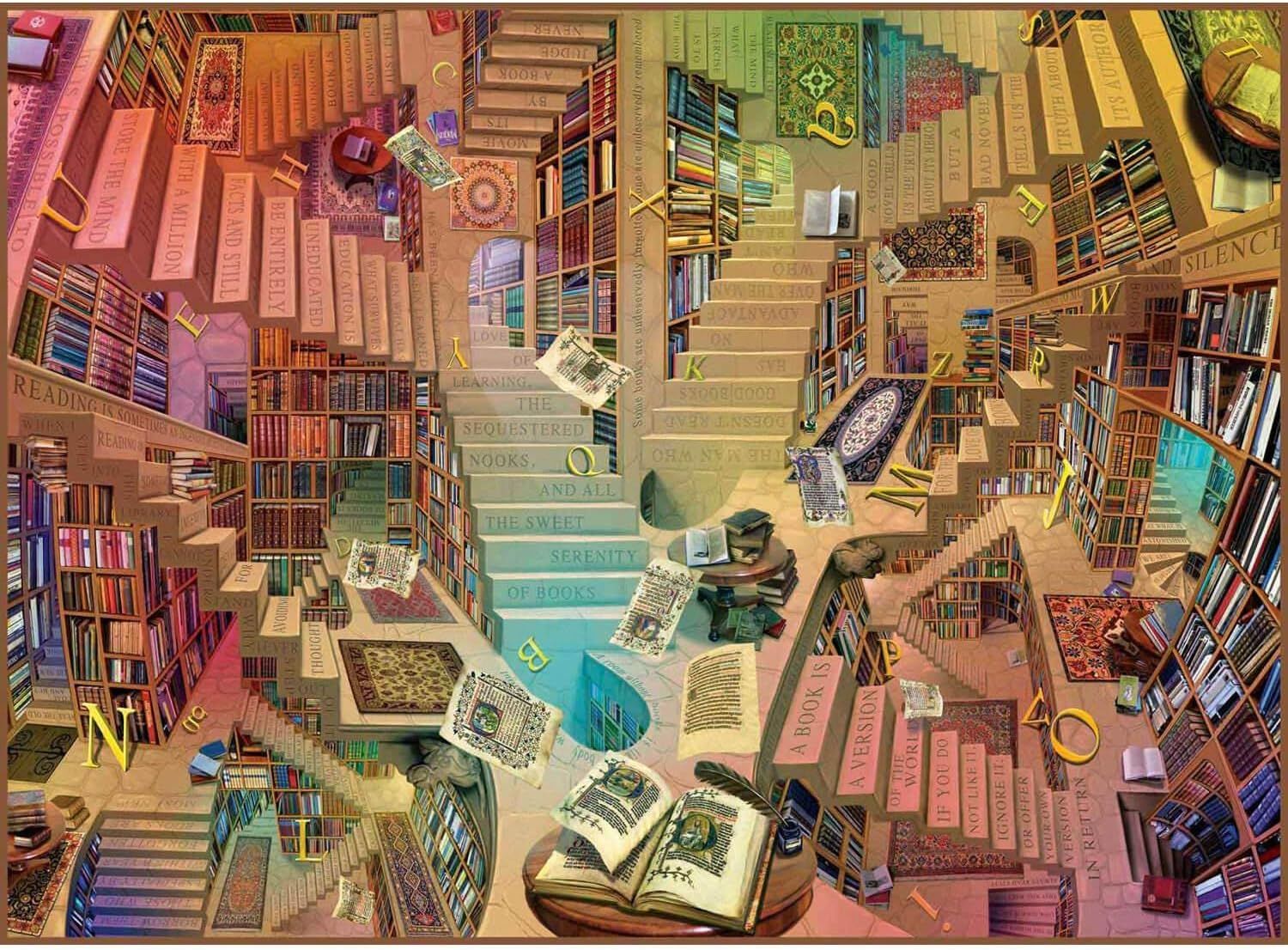 Image d'un puzzle sur le thème d'une bibliothèque