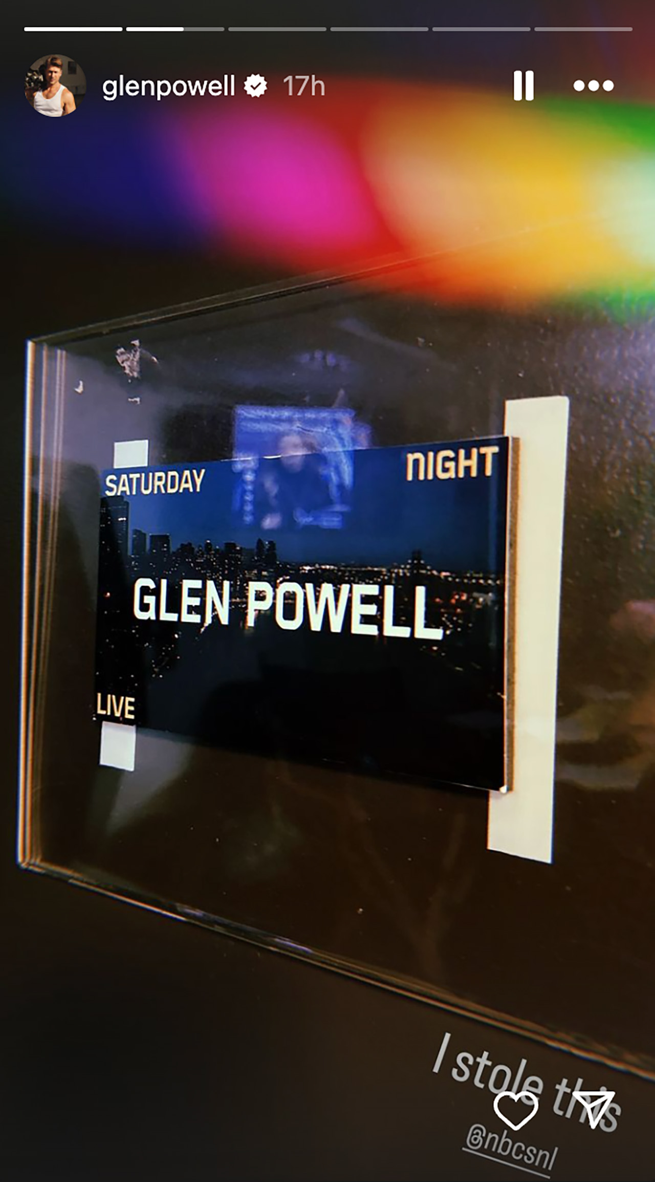 L'histoire Instagram de Glen Powell