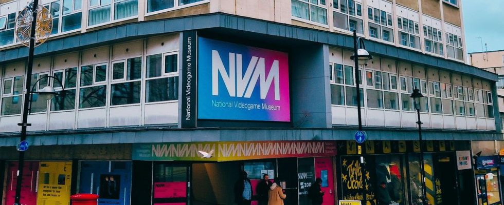The NVM logo on the front of its building