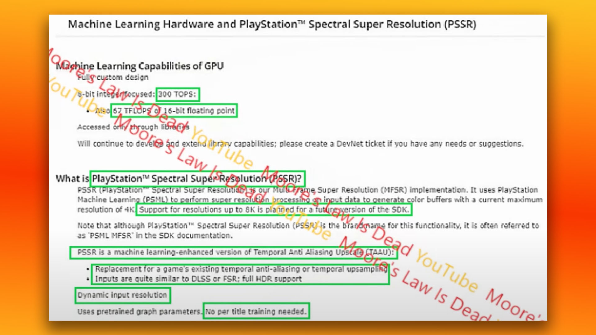 La fuite PSSR de Sony PlayStation 5 Pro de la loi de Moore est morte