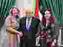 La ministre des Affaires étrangères Mélanie Joly, le président palestinien à vie Mahmoud Abbas et Ya'ara Saks, députée de York Centre.